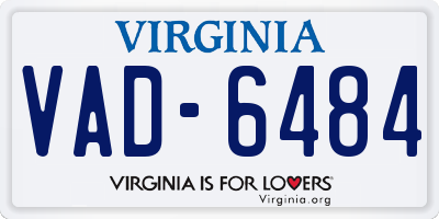 VA license plate VAD6484