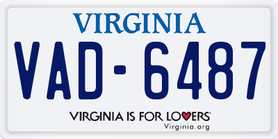 VA license plate VAD6487