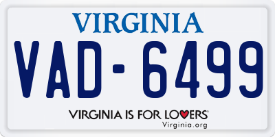 VA license plate VAD6499