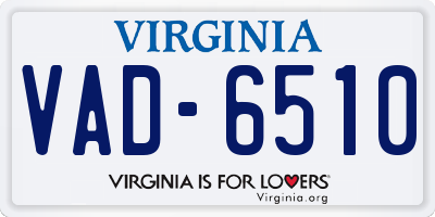 VA license plate VAD6510