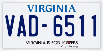 VA license plate VAD6511