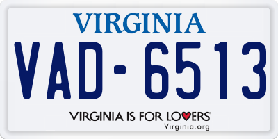 VA license plate VAD6513