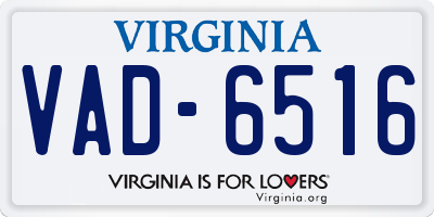 VA license plate VAD6516