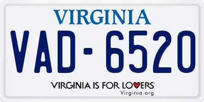 VA license plate VAD6520