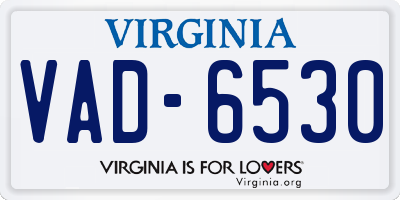 VA license plate VAD6530