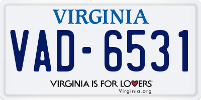 VA license plate VAD6531