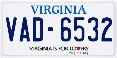 VA license plate VAD6532