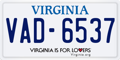 VA license plate VAD6537