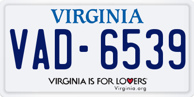 VA license plate VAD6539