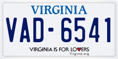 VA license plate VAD6541