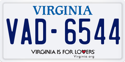 VA license plate VAD6544