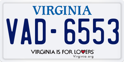 VA license plate VAD6553