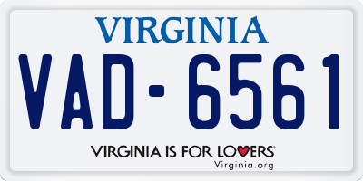 VA license plate VAD6561