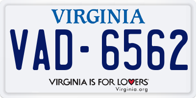 VA license plate VAD6562