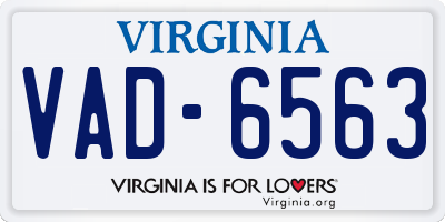 VA license plate VAD6563