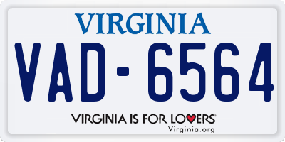 VA license plate VAD6564