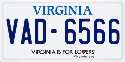 VA license plate VAD6566