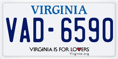 VA license plate VAD6590