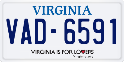 VA license plate VAD6591