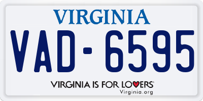 VA license plate VAD6595