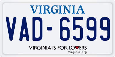 VA license plate VAD6599