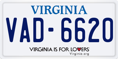 VA license plate VAD6620