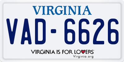 VA license plate VAD6626