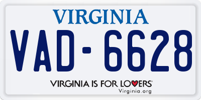 VA license plate VAD6628
