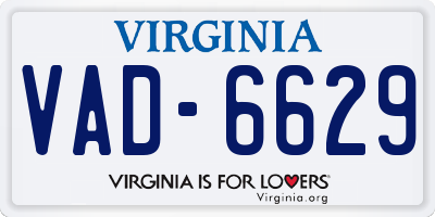 VA license plate VAD6629