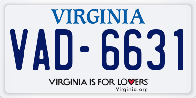 VA license plate VAD6631
