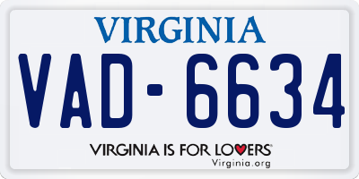 VA license plate VAD6634