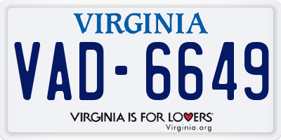 VA license plate VAD6649