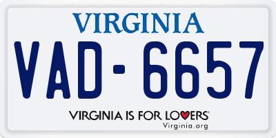 VA license plate VAD6657