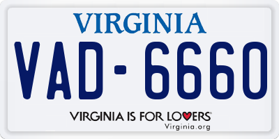 VA license plate VAD6660