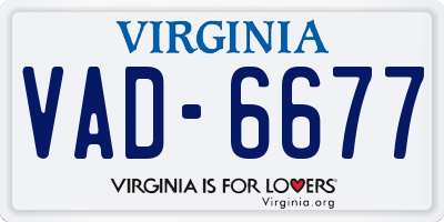 VA license plate VAD6677