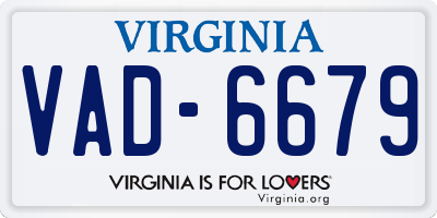 VA license plate VAD6679