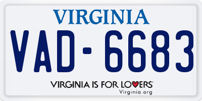 VA license plate VAD6683