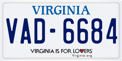 VA license plate VAD6684
