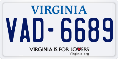 VA license plate VAD6689