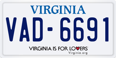 VA license plate VAD6691