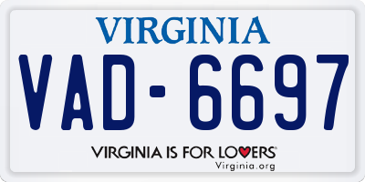 VA license plate VAD6697