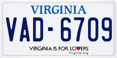 VA license plate VAD6709