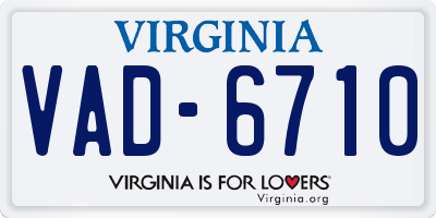 VA license plate VAD6710