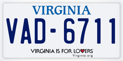 VA license plate VAD6711