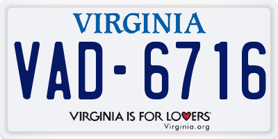 VA license plate VAD6716