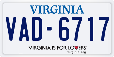 VA license plate VAD6717
