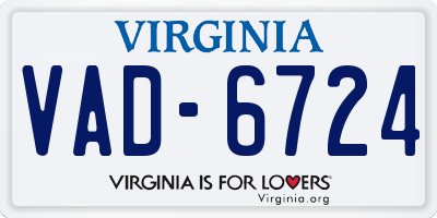 VA license plate VAD6724