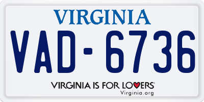 VA license plate VAD6736