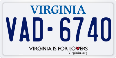 VA license plate VAD6740