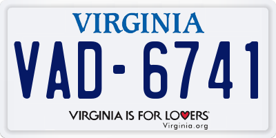 VA license plate VAD6741